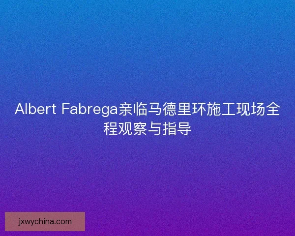 Albert Fabrega亲临马德里环施工现场全程观察与指导